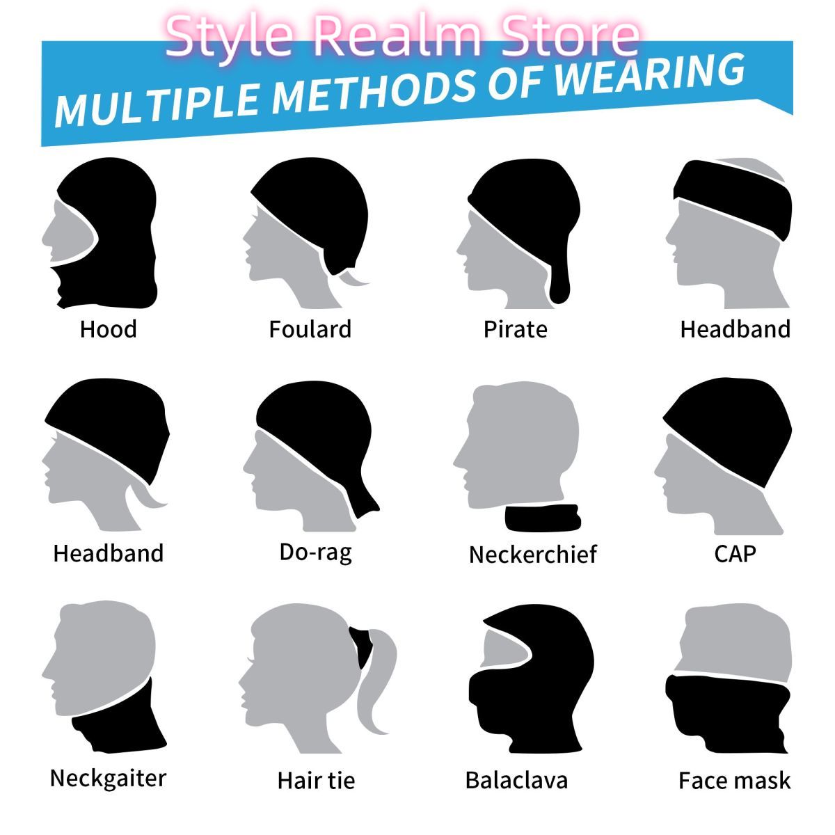 ผ้าพันคอแบบกอธิค ลายค้างคาว สำ - Neck Warmer Tube บทวิจารณ์และราคา