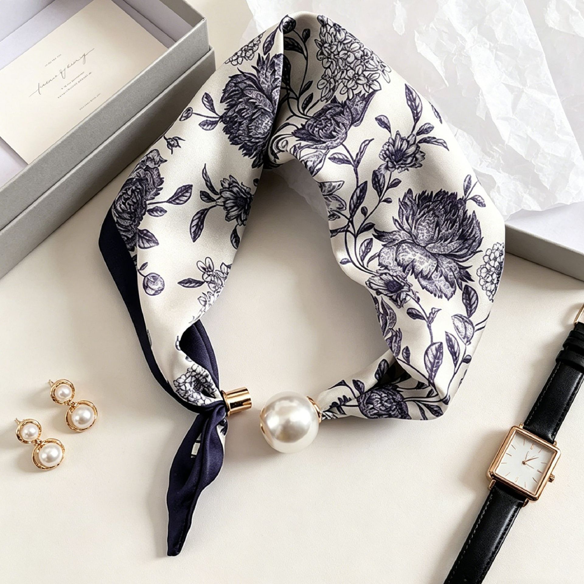 ผ้าพันคอแม่เหล็กหรูหราลายมุกสำ - Ascot Neck Scarf บทวิจารณ์และราคา