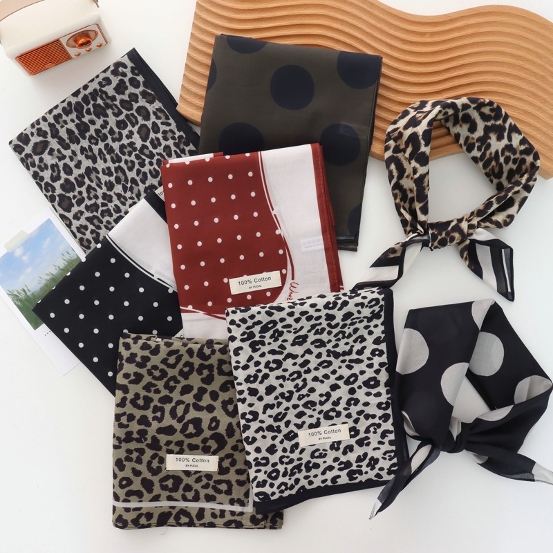 ผ้าพันคอผ้าฝ้ายแท้ลายจุดสีแดงด - Bandana Cotton บทวิจารณ์และราคา