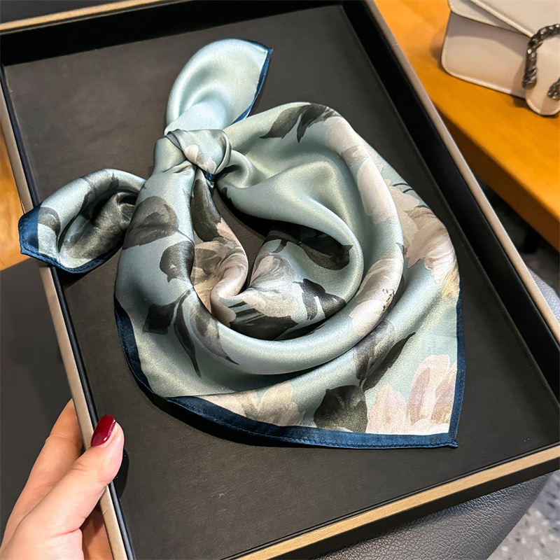 ผ้าพันคอผ้าไหม 100% ผ้าพันคอผู - Scarf Silk Square บทวิจารณ์และราคา