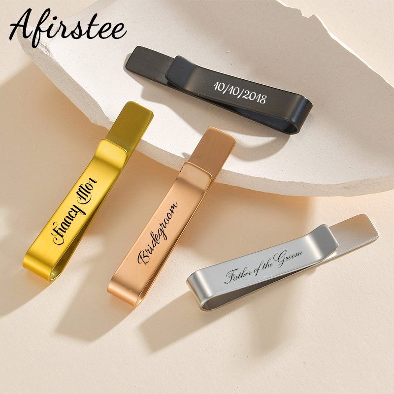 Afirstee สแตนเลสแกะสลักชื่อ Ti - Tie Bar Set Gift บทวิจารณ์และราคา