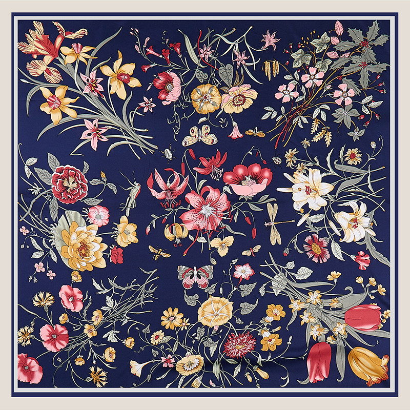 POBING ผ้าไหมผ้าพันคอผู้หญิงดอ - Scarf Silk Square บทวิจารณ์และราคา
