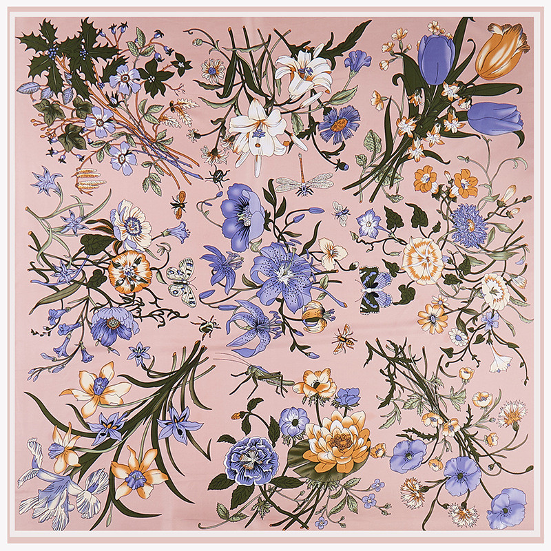 POBING ผ้าไหมผ้าพันคอผู้หญิงดอ - Scarf Silk Square บทวิจารณ์และราคา