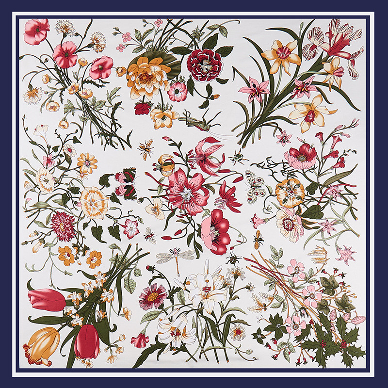POBING ผ้าไหมผ้าพันคอผู้หญิงดอ - Scarf Silk Square บทวิจารณ์และราคา