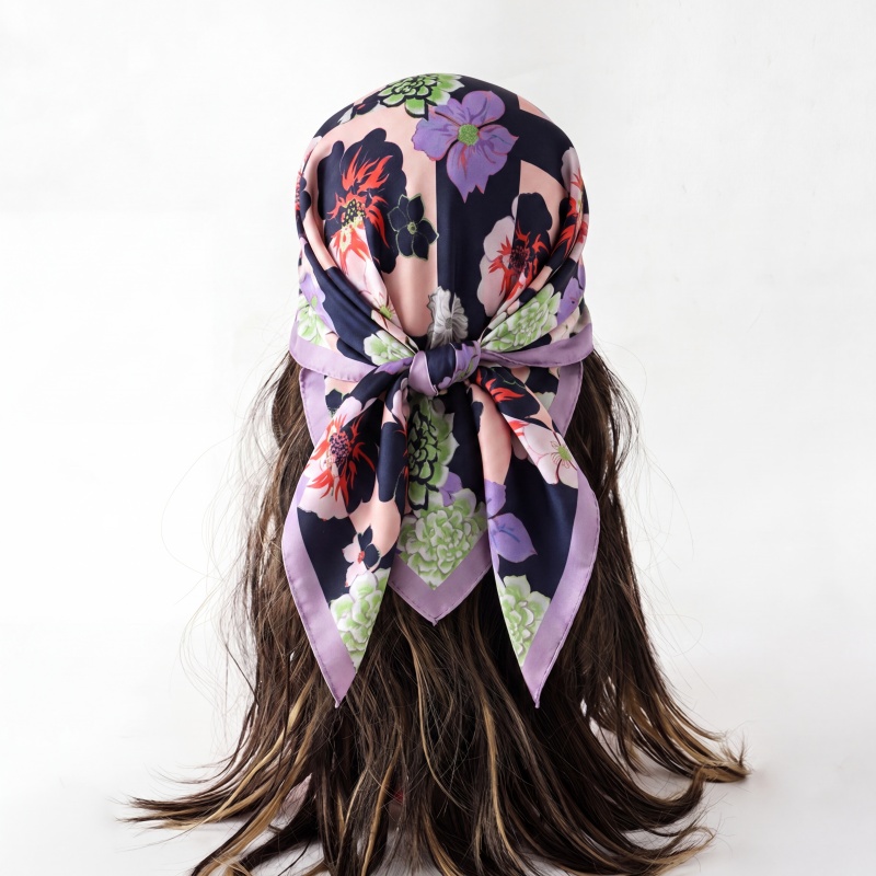 ผ้าพันคอไหมพิมพ์ลายแฟชั่น ผ้าโ - Silk Neck Scarf บทวิจารณ์และราคา