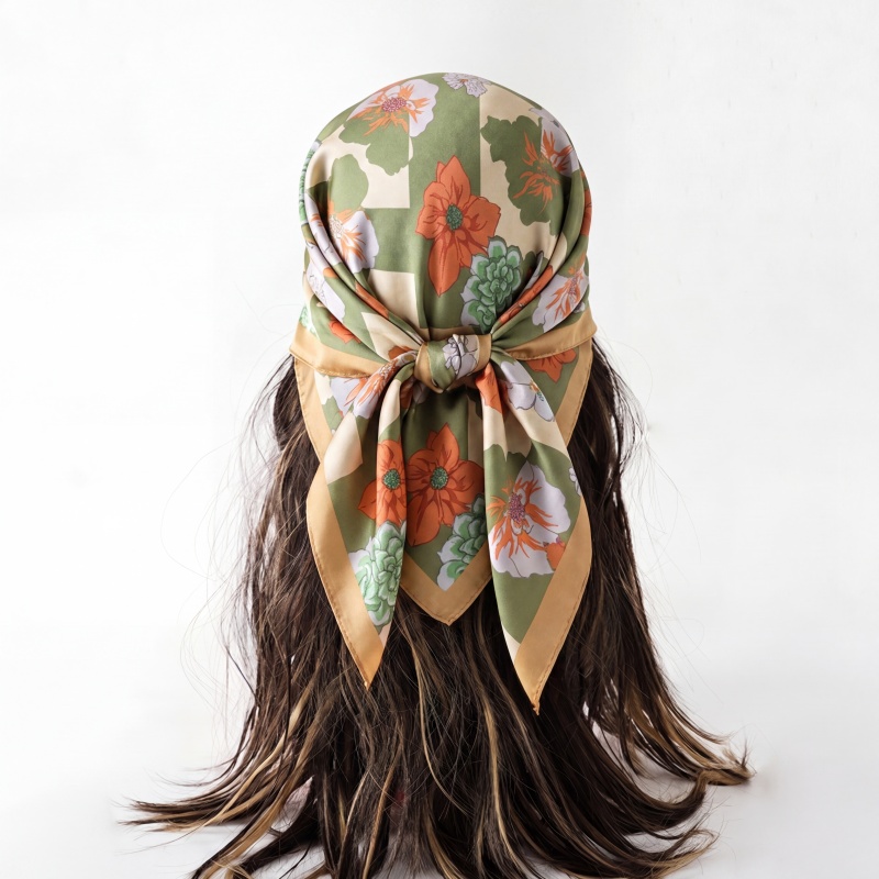ผ้าพันคอไหมพิมพ์ลายแฟชั่น ผ้าโ - Silk Neck Scarf บทวิจารณ์และราคา