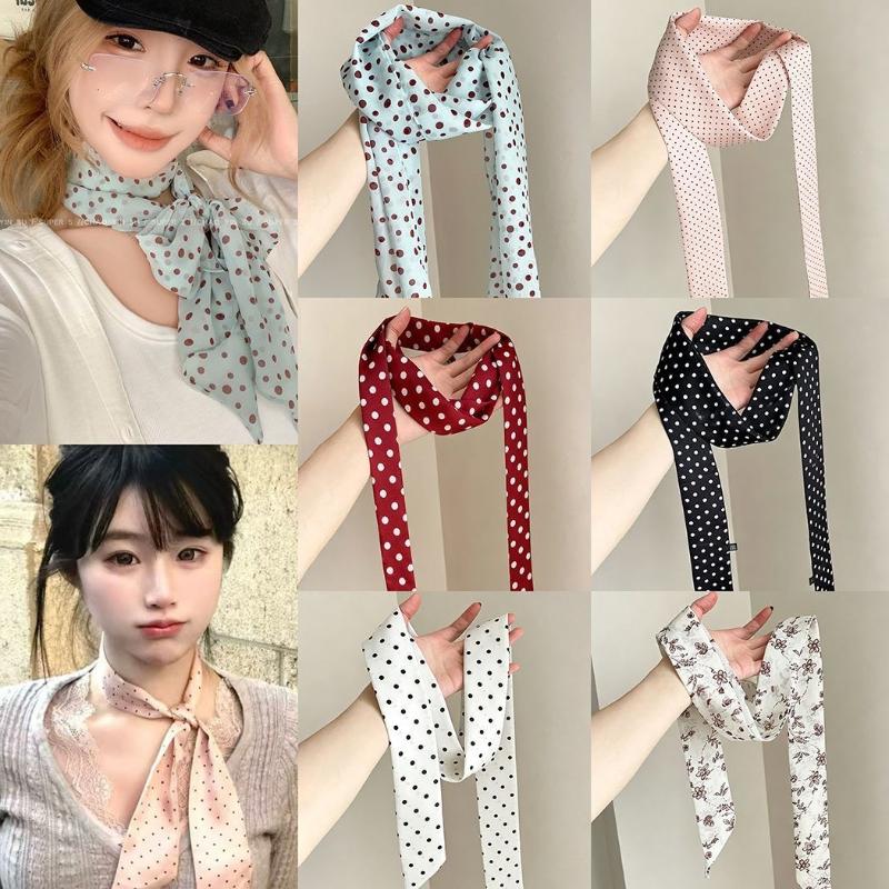ผ้าพันคอไหมลายจุดและลายดอกไม้  - Silk Neck Scarf บทวิจารณ์และราคา