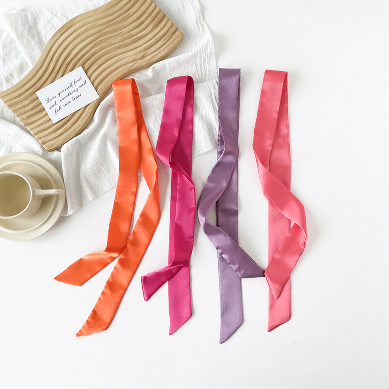 4x100 ซม.ซาตินผ้าไหมแคบผ้าพันค - Silk Neck Scarf บทวิจารณ์และราคา